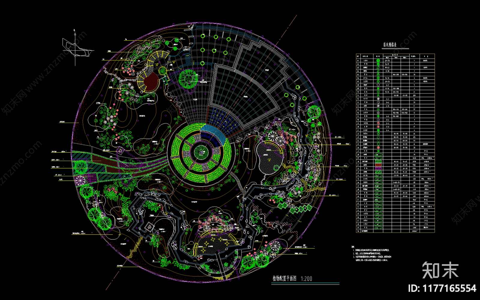 现代综合植物图库cad施工图下载【ID:1177165554】