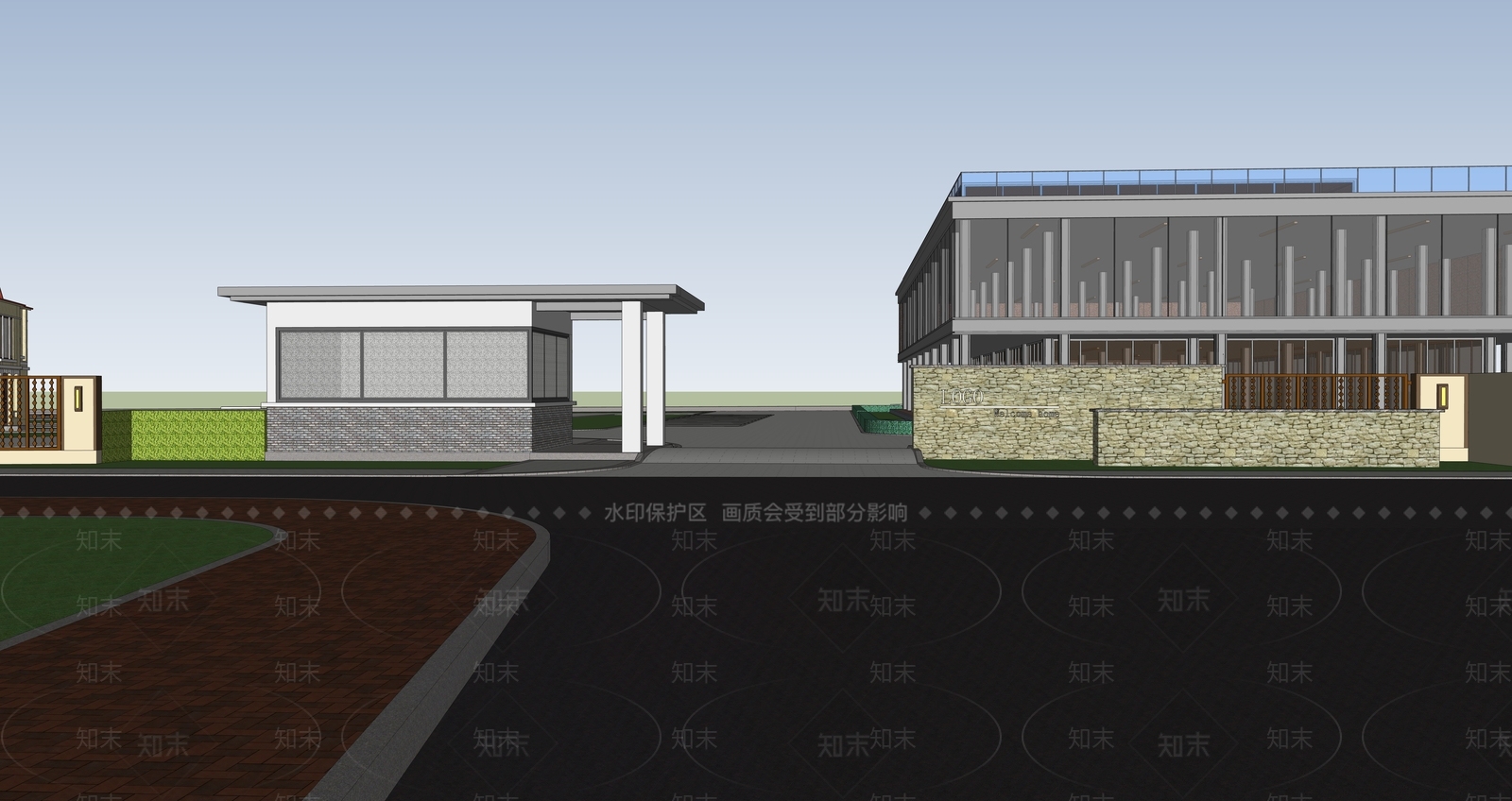 现代商业景观SU模型下载【ID:1177166226】