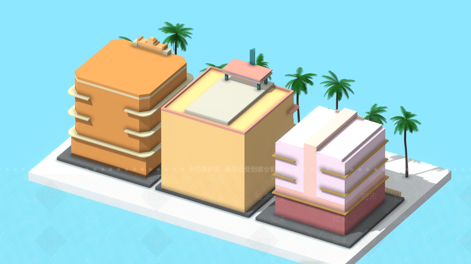 现代艺术风格建筑3D模型下载【ID:1177167716】
