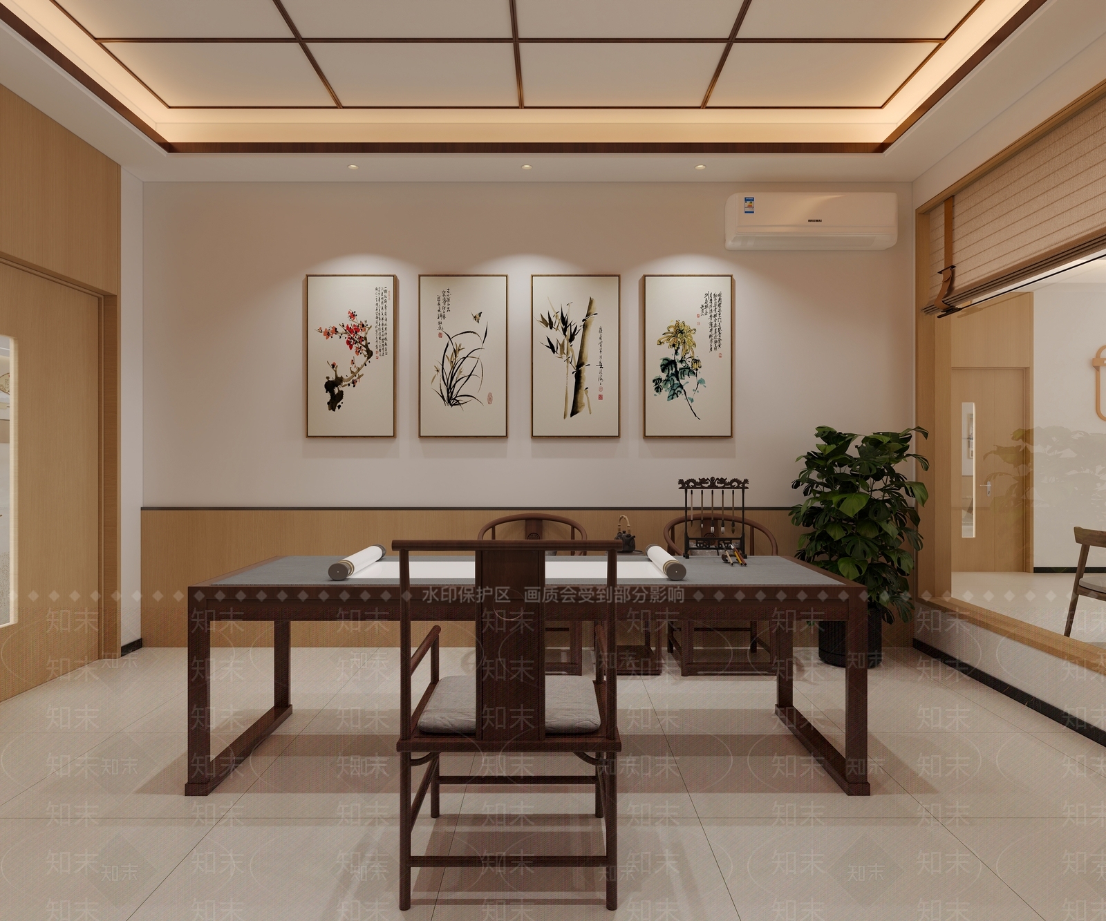 新中式其他办公空间3D模型下载【ID:1177170953】
