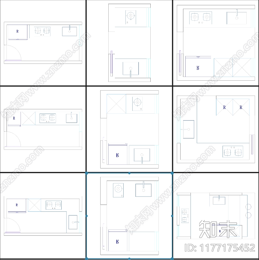 现代家装图库施工图下载【ID:1177175452】