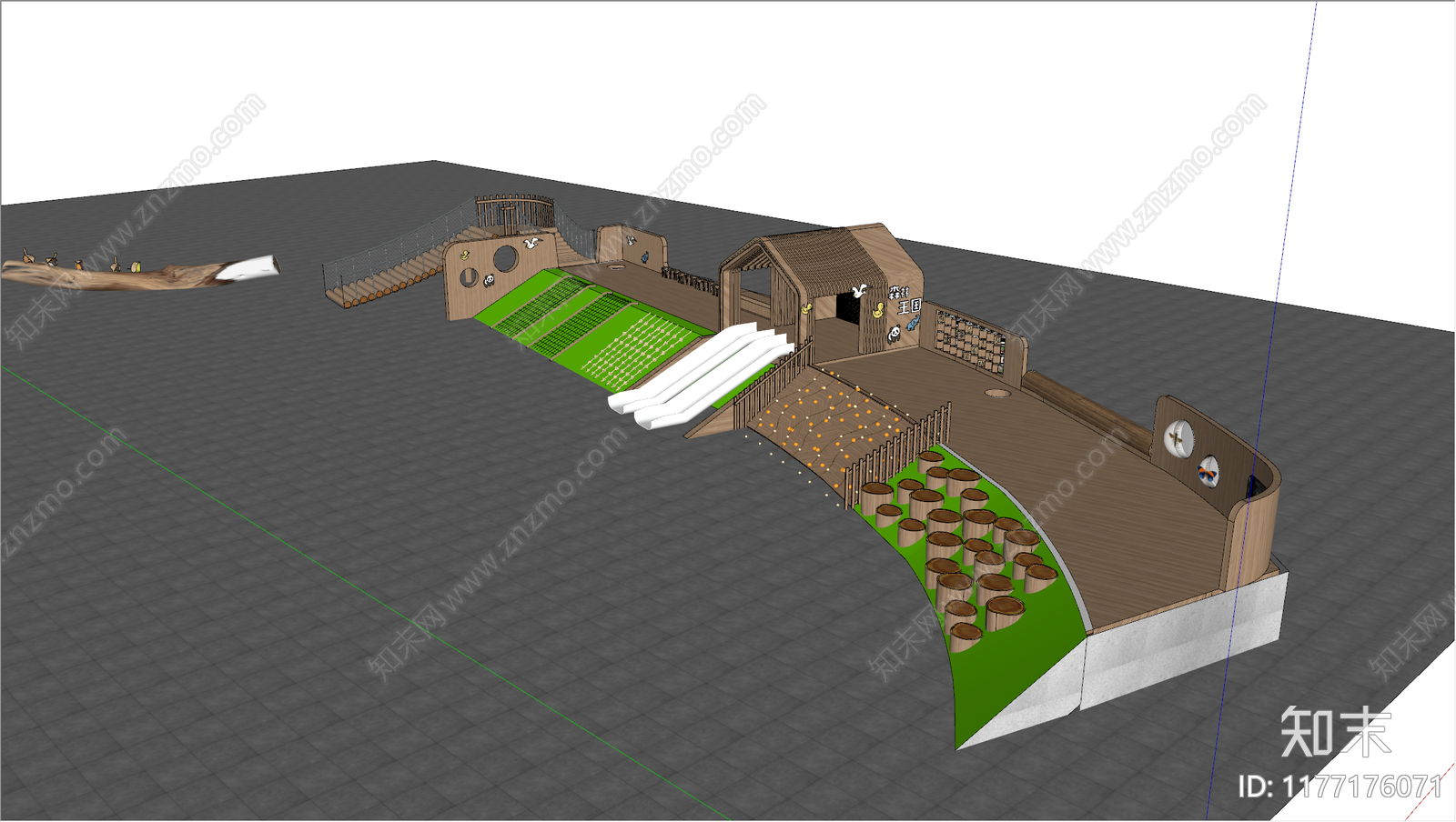 现代儿童游乐区SU模型下载【ID:1177176071】