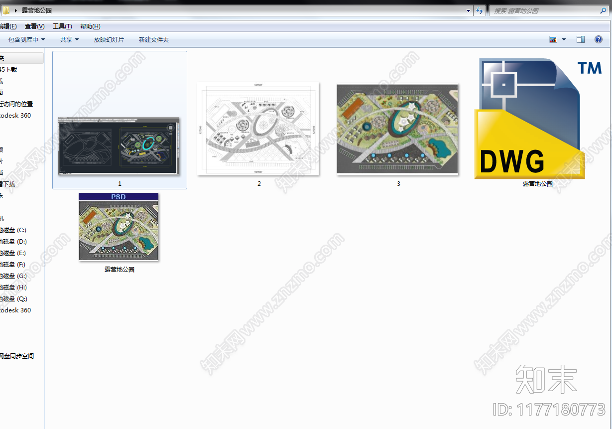 现代公园景观cad施工图下载【ID:1177180773】