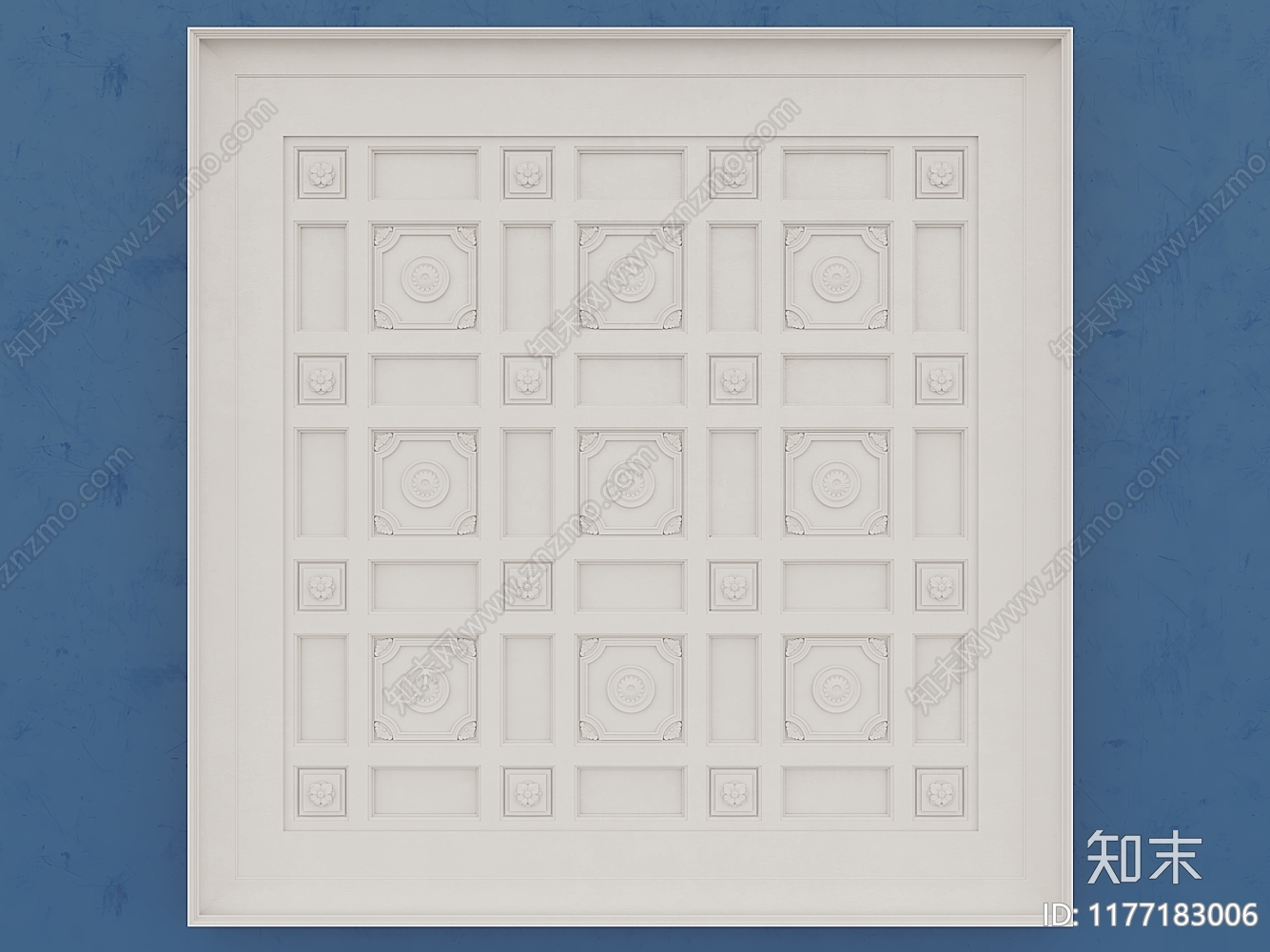 法式复古吊顶3D模型下载【ID:1177183006】