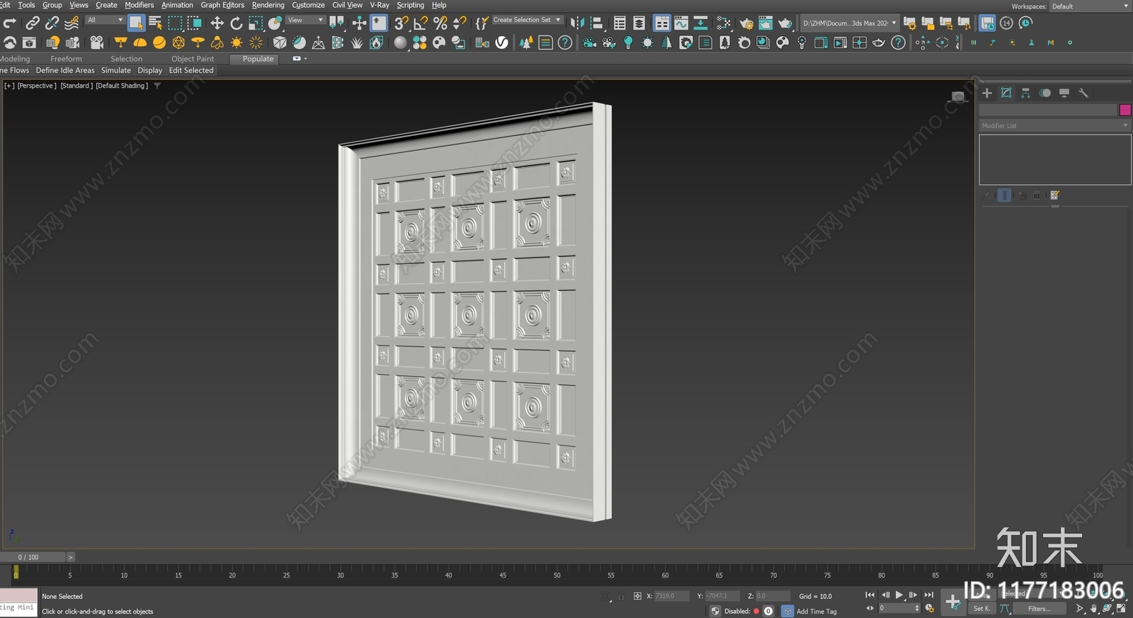 法式复古吊顶3D模型下载【ID:1177183006】