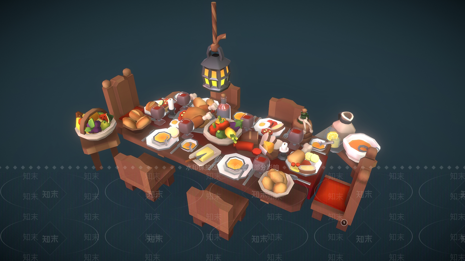 酒水食物3D模型下载【ID:1177184613】