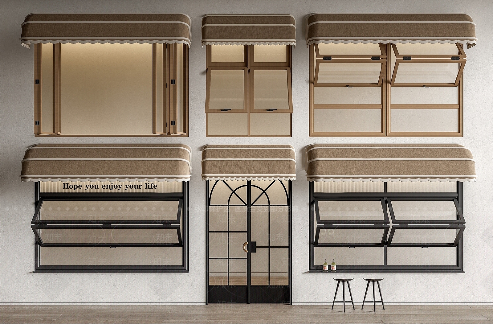 现代店面门窗3D模型下载【ID:1177198454】