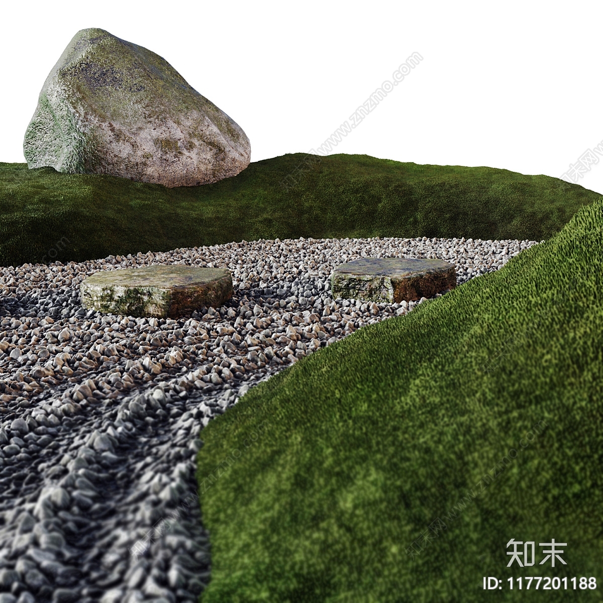 日式园林景观3D模型下载【ID:1177201188】