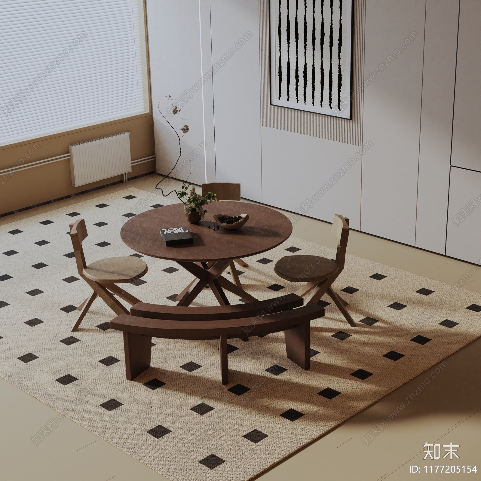 现代餐桌椅3D模型下载【ID:1177205154】