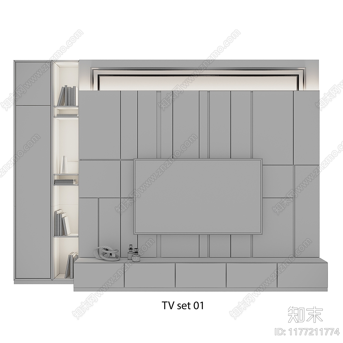 电视背景墙3D模型下载【ID:1177211774】