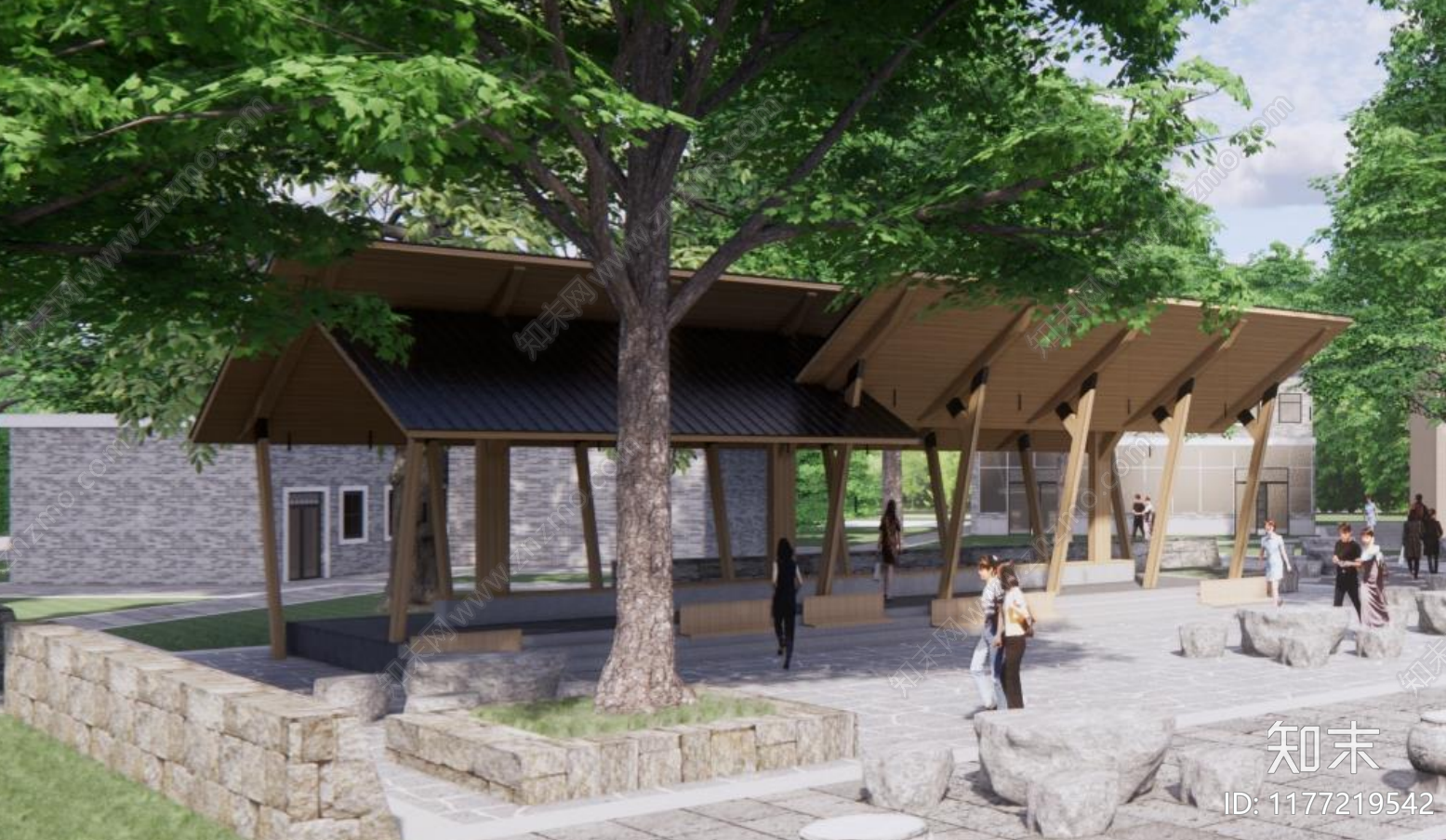 新中式现代廊架施工图下载【ID:1177219542】