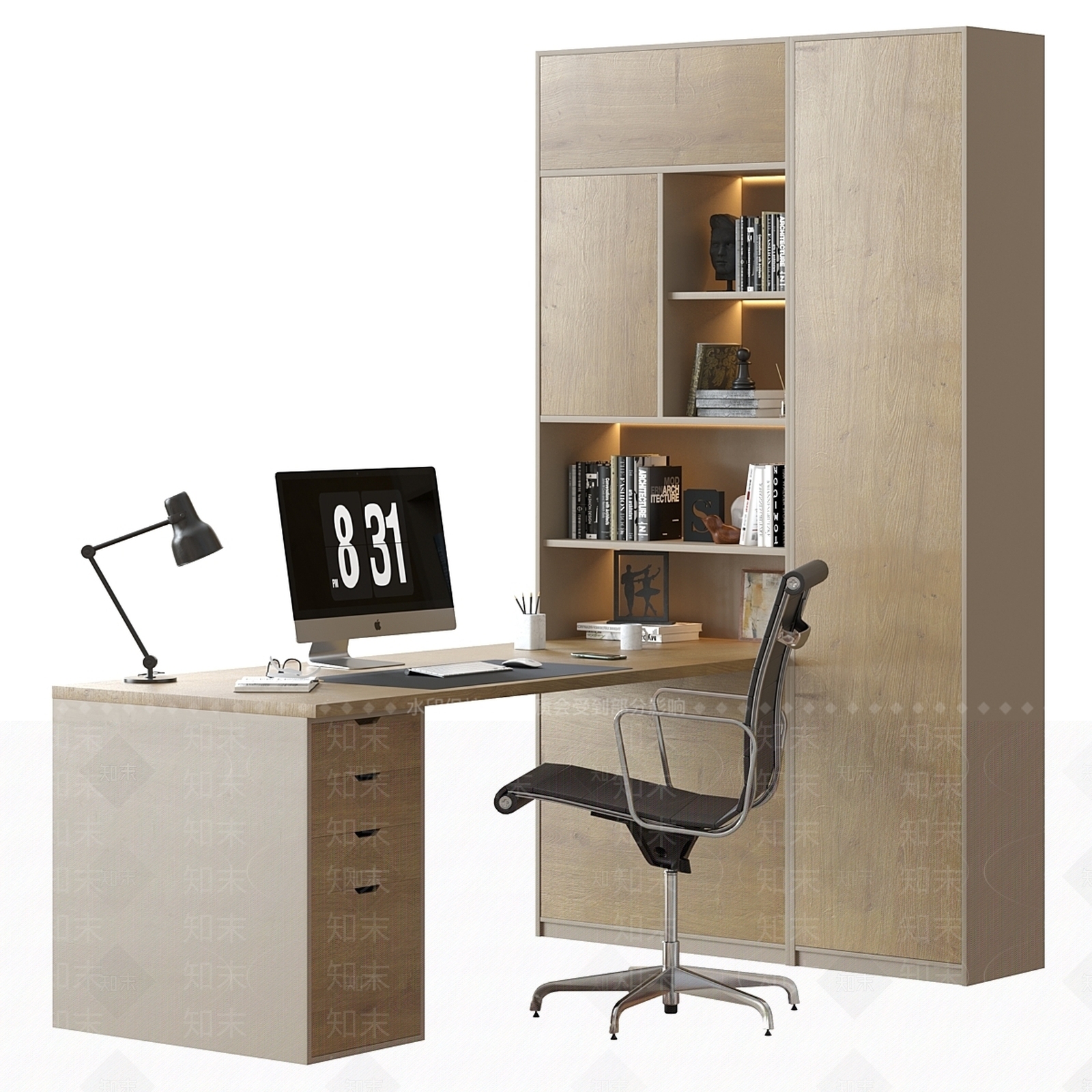 办公桌椅3D模型下载【ID:1177243866】