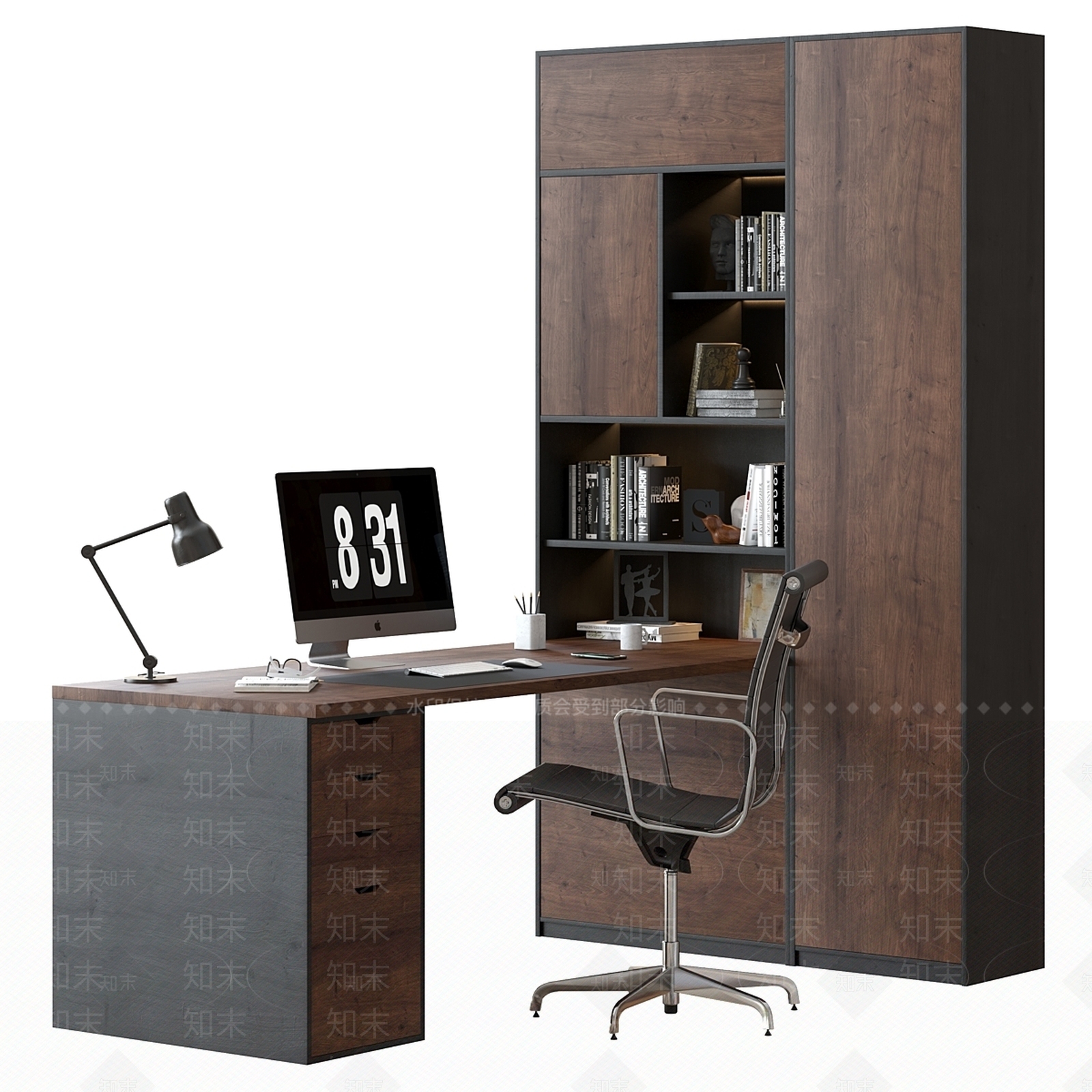 办公桌椅3D模型下载【ID:1177243866】