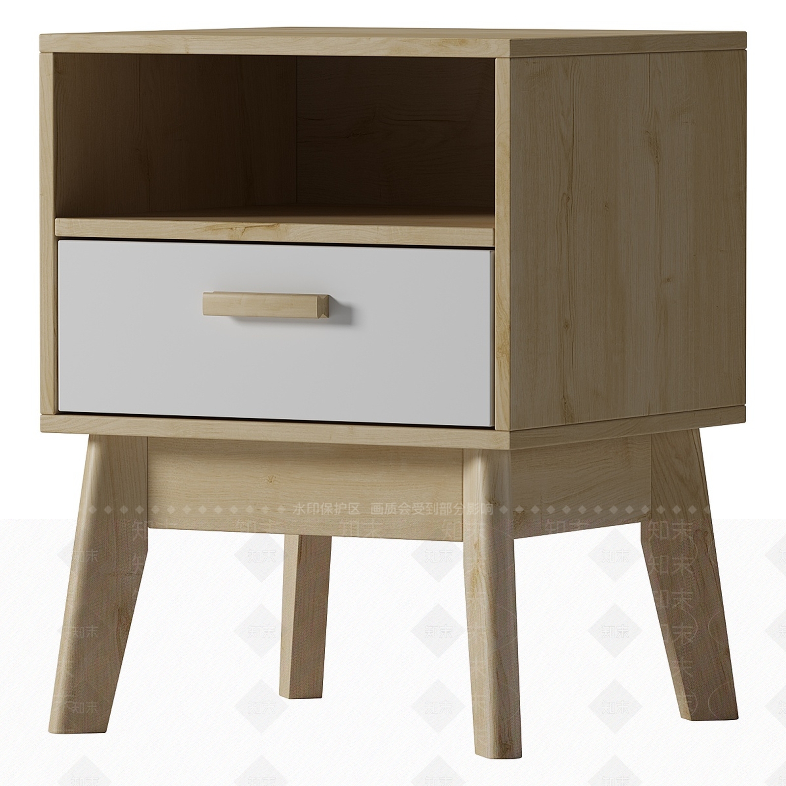 中古北欧床头柜3D模型下载【ID:1177249193】