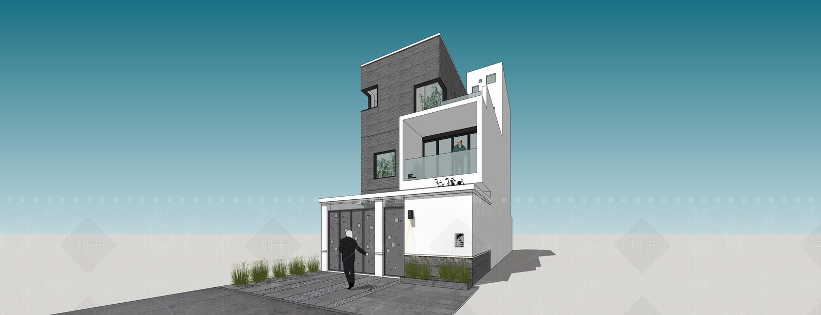 现代多层住宅SU模型下载【ID:1177255045】