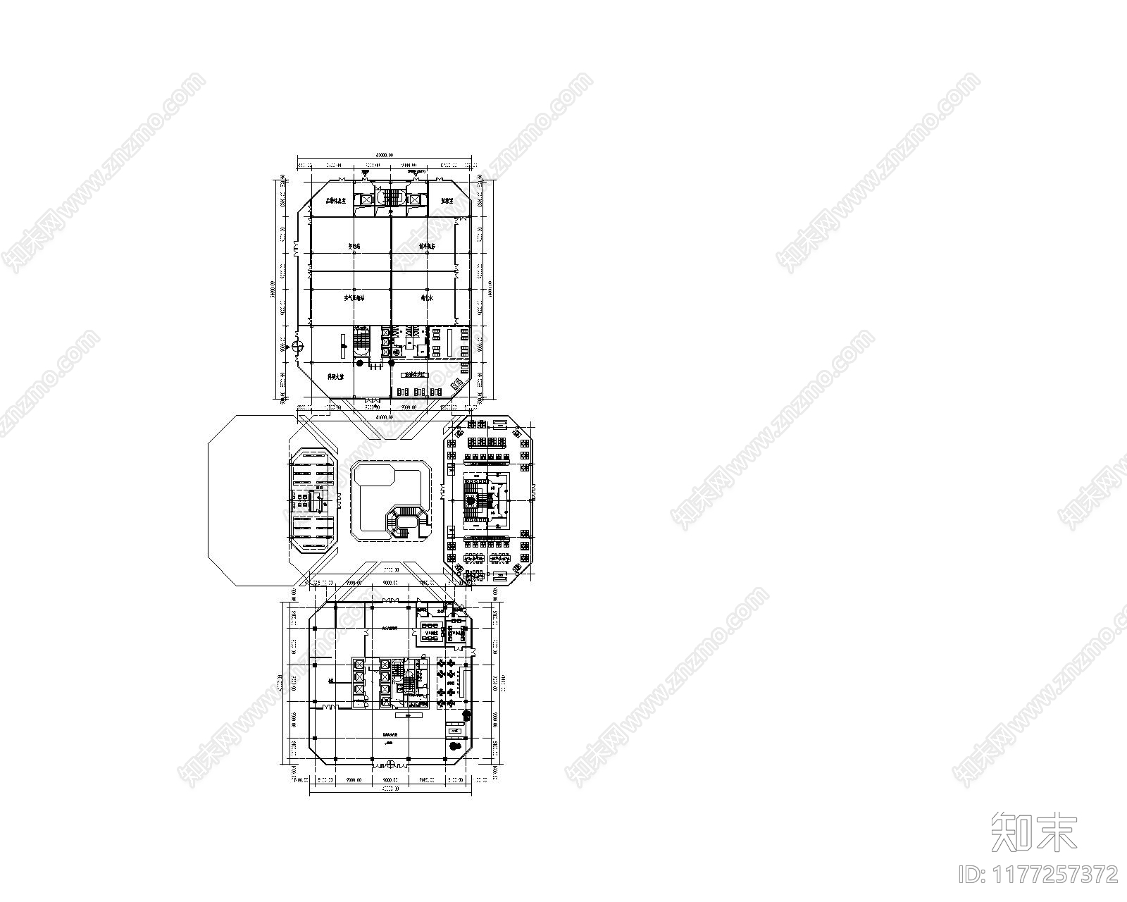 现代产业园建筑cad施工图下载【ID:1177257372】