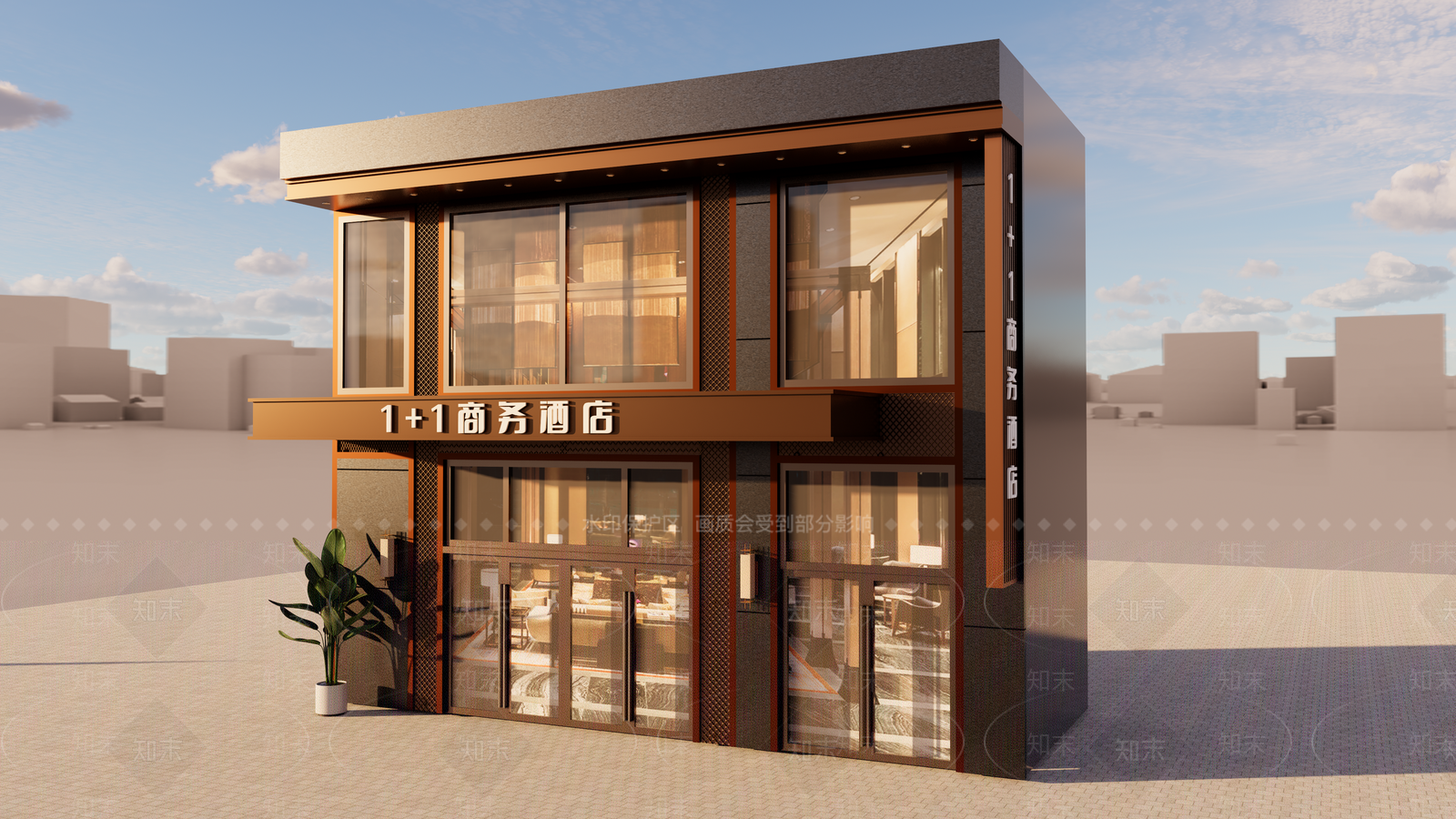 现代其他酒店空间SU模型下载【ID:1177263113】