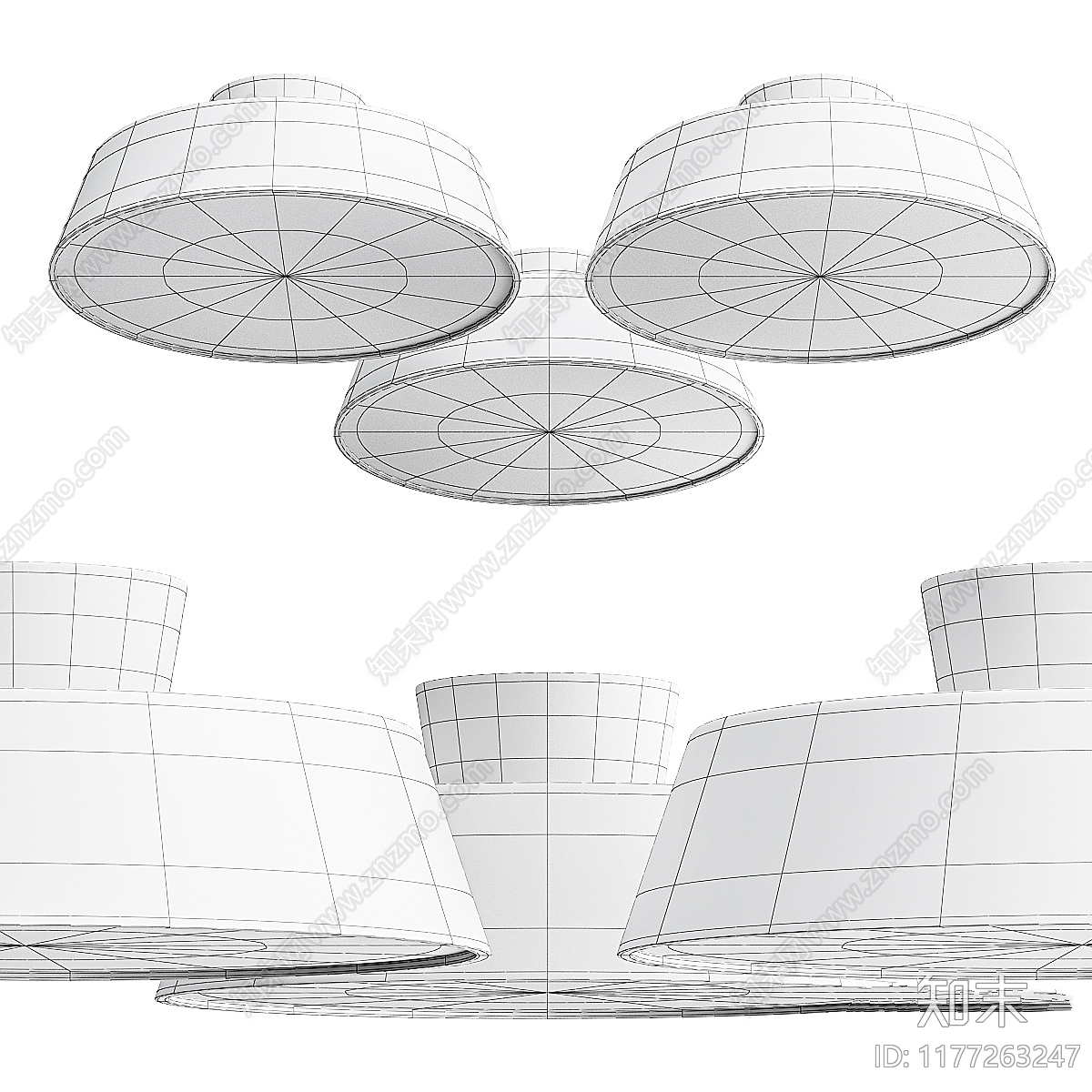 吸顶灯3D模型下载【ID:1177263247】