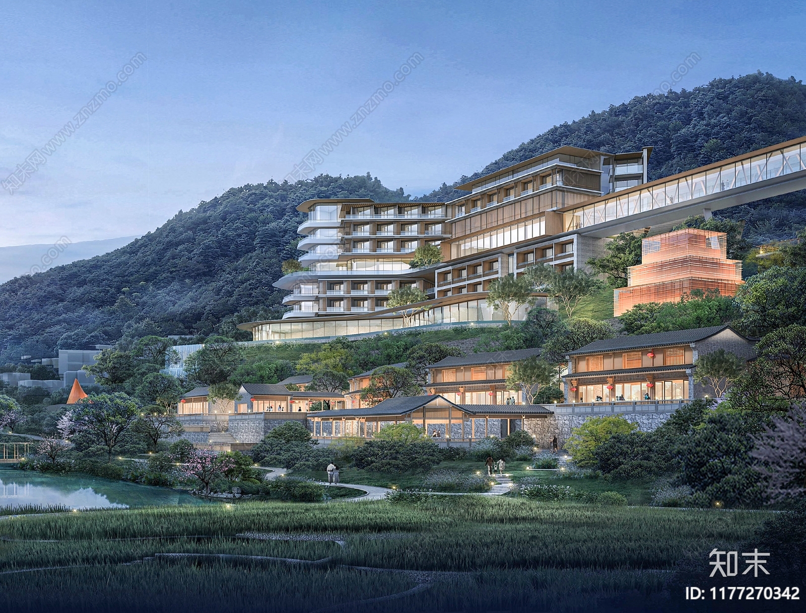 新中式酒店建筑下载【ID:1177270342】