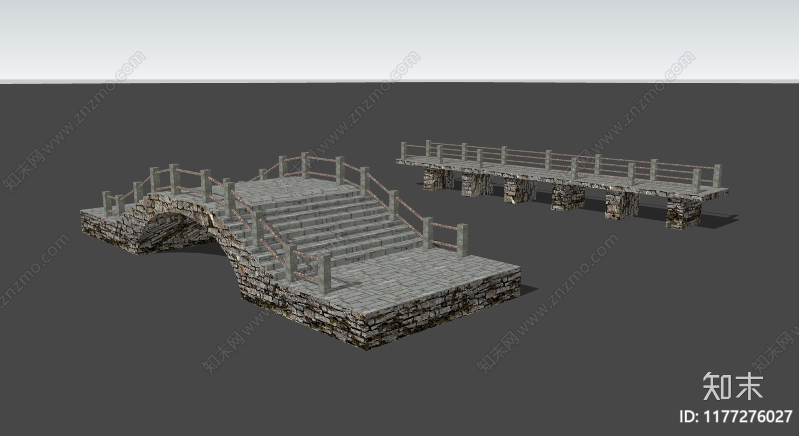 现代中式景观桥SU模型下载【ID:1177276027】