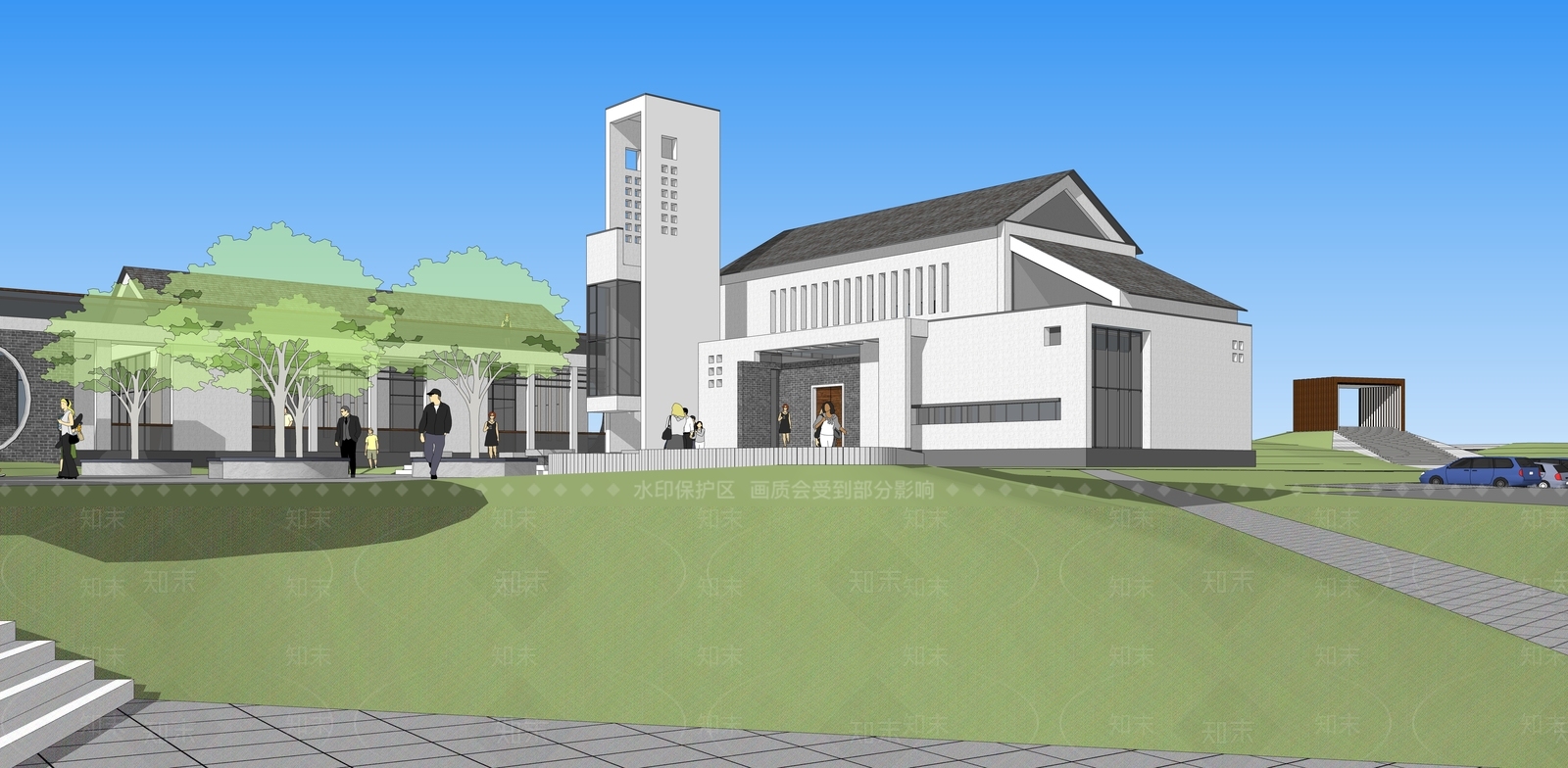 新中式中式小公建SU模型下载【ID:1177283649】