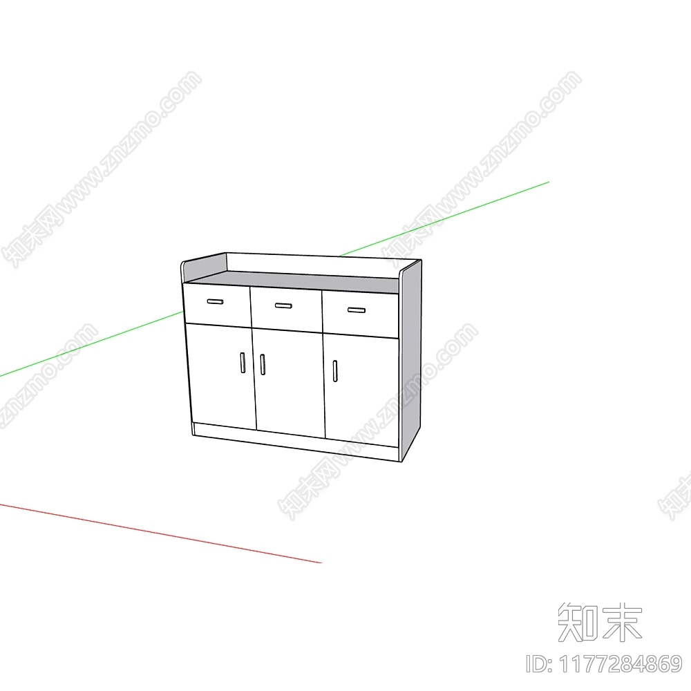 极简茶柜SU模型下载【ID:1177284869】