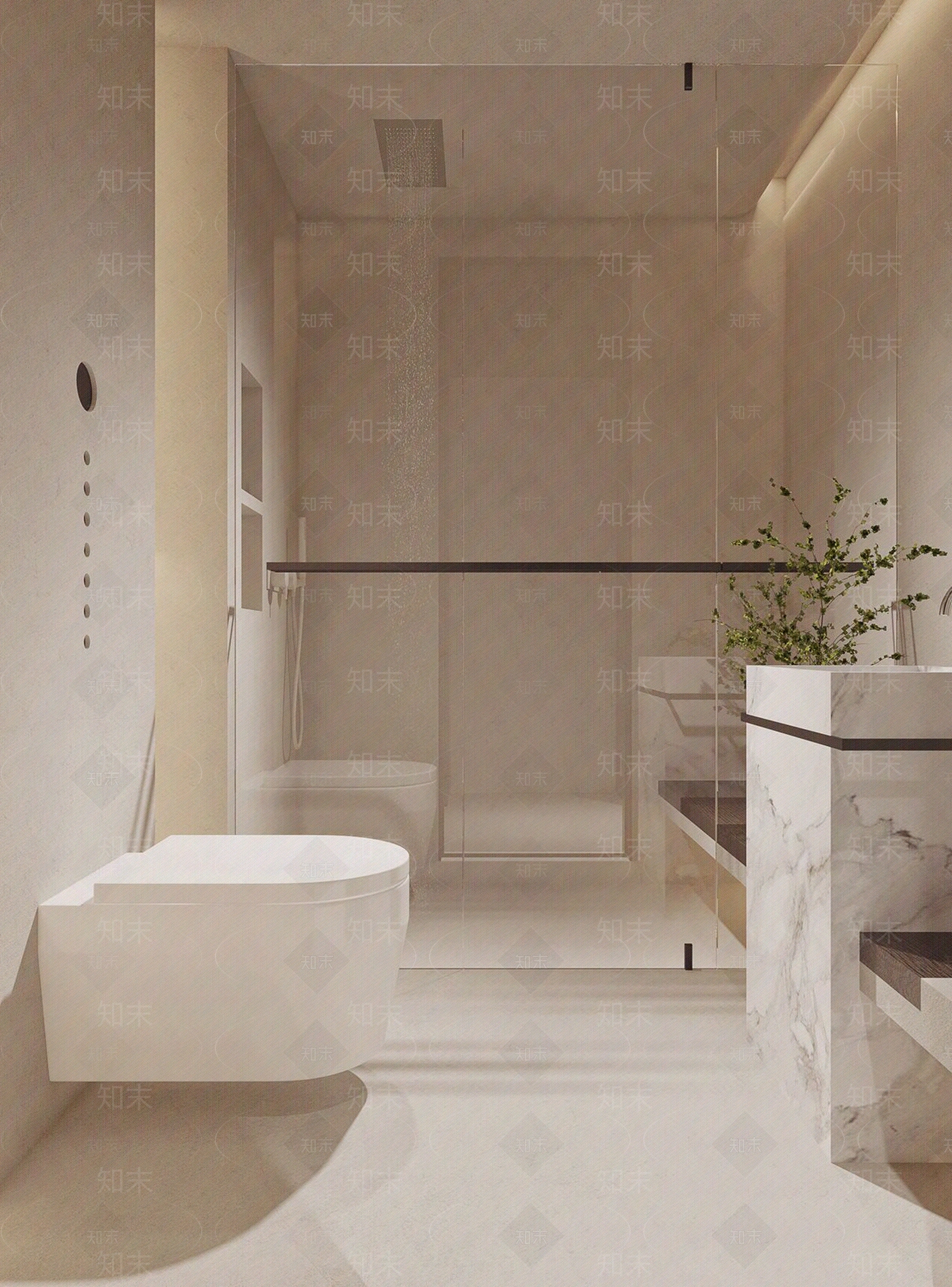 现代极简卫生间贴图下载【ID:1177285681】