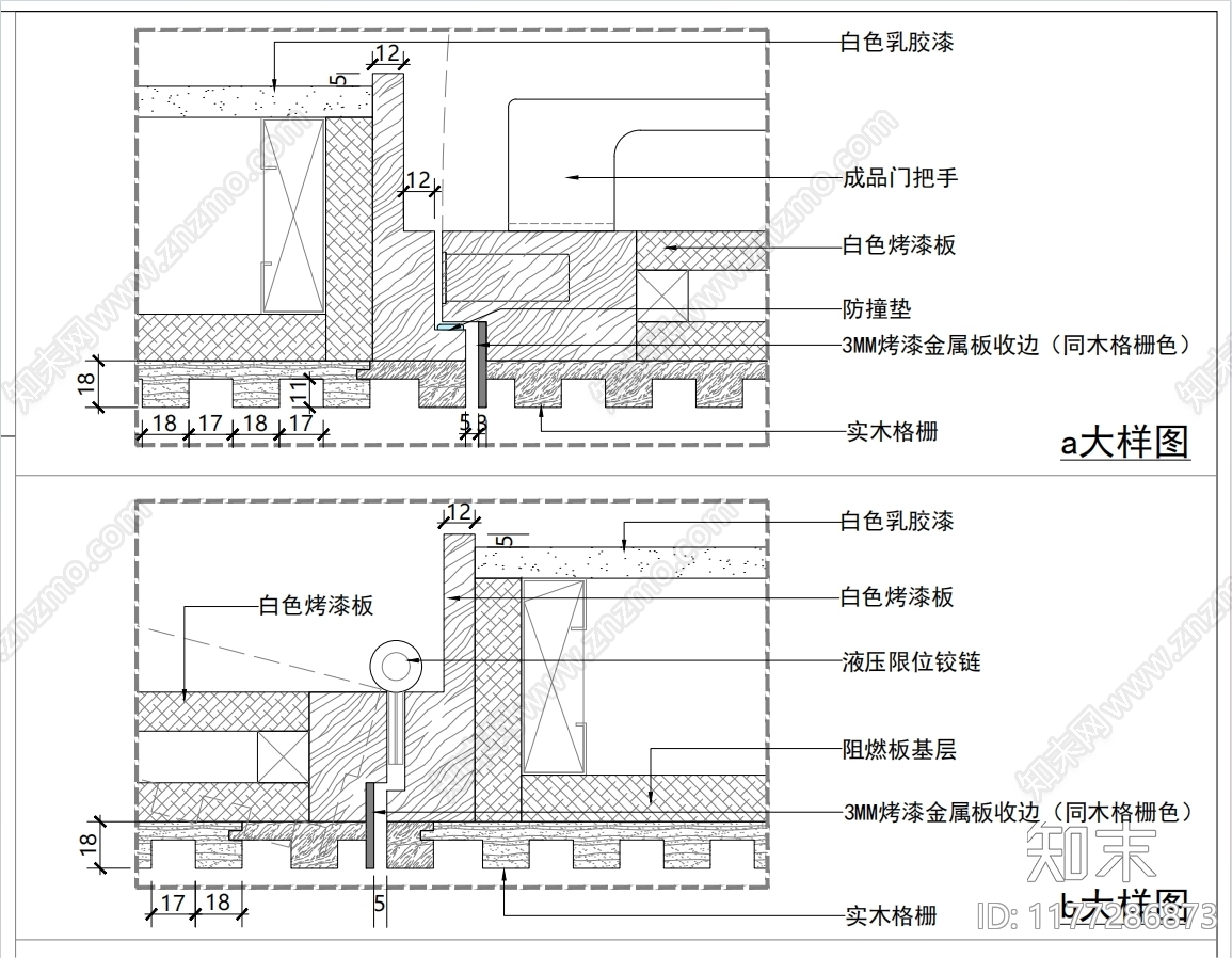 现代门节点cad施工图下载【ID:1177286873】