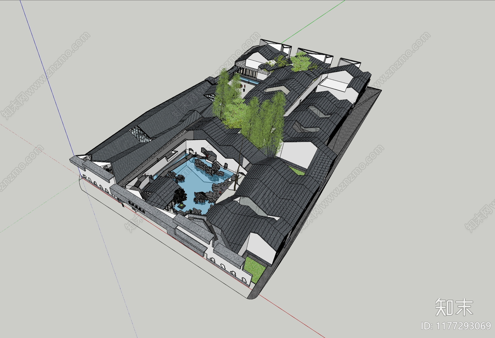 新中式其他公共建筑SU模型下载【ID:1177293069】