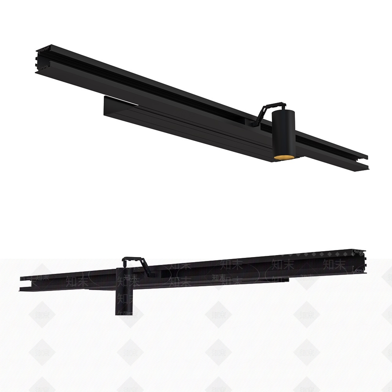 现代导轨筒灯射灯3D模型下载【ID:1177297045】