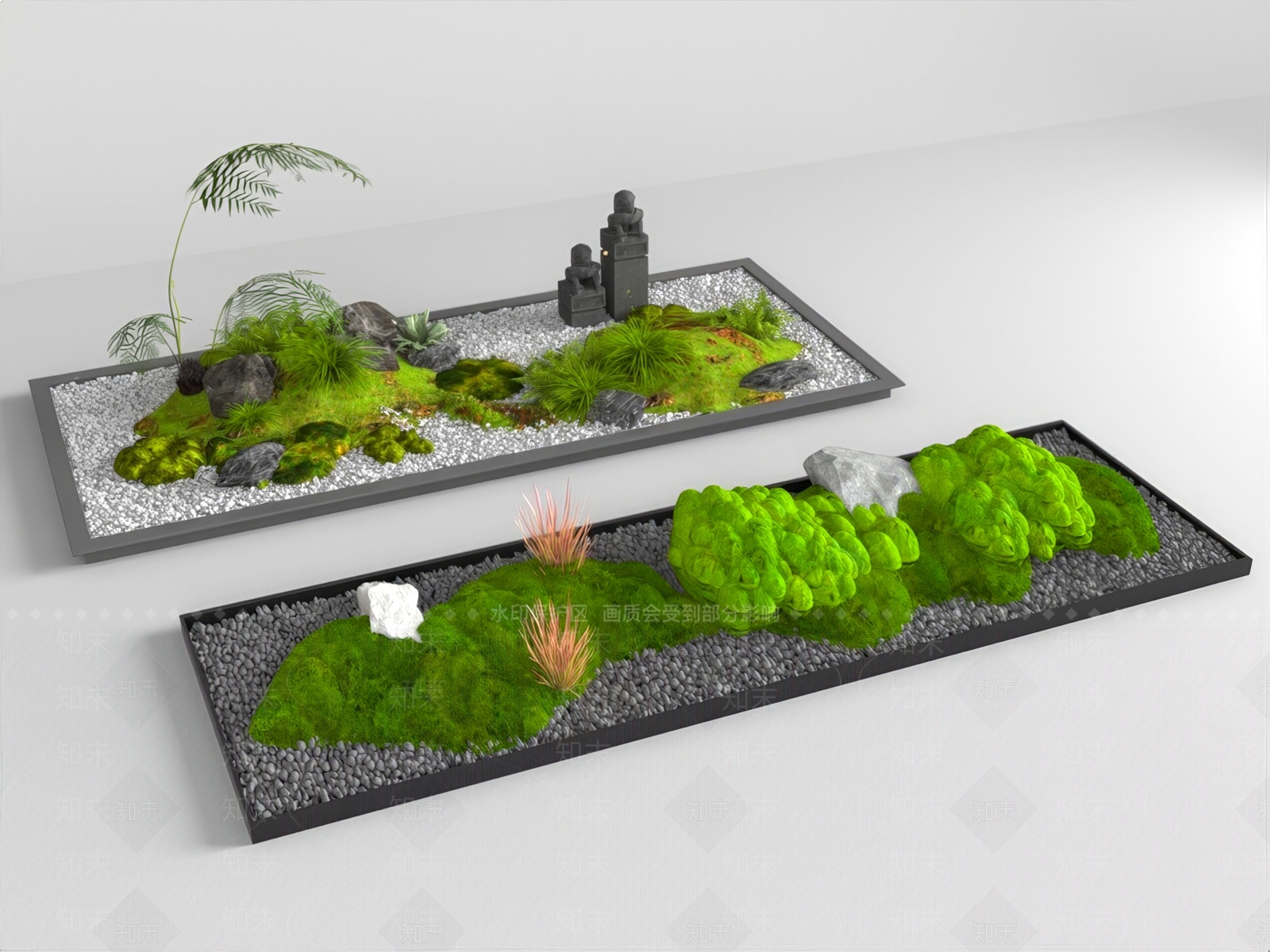 现代台阶景观SU模型下载【ID:1177299396】
