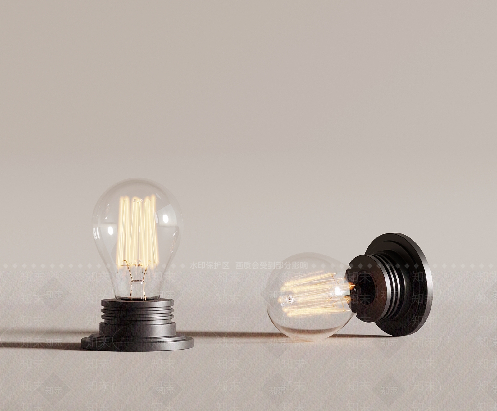 现代灯泡3D模型下载【ID:1177299966】