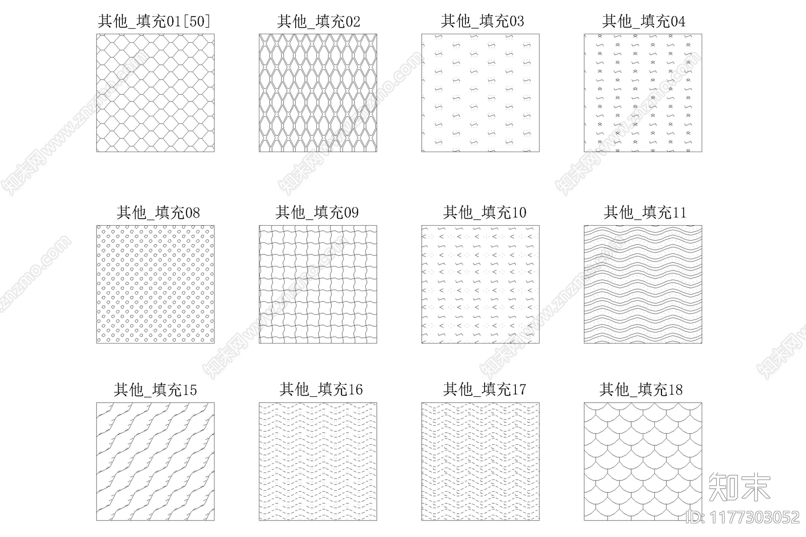 现代填充图案施工图下载【ID:1177303052】