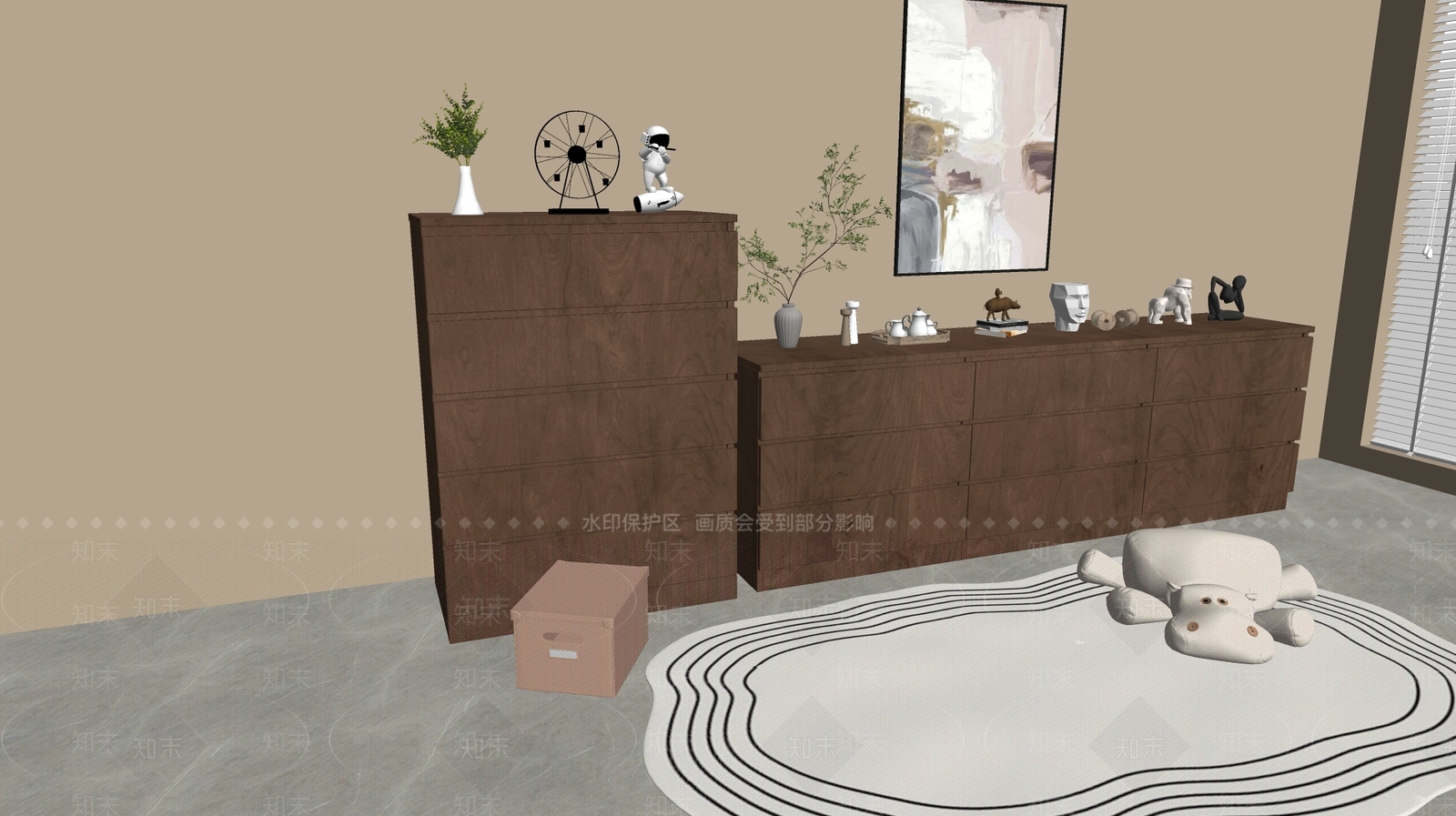复古中古斗柜SU模型下载【ID:1177309143】