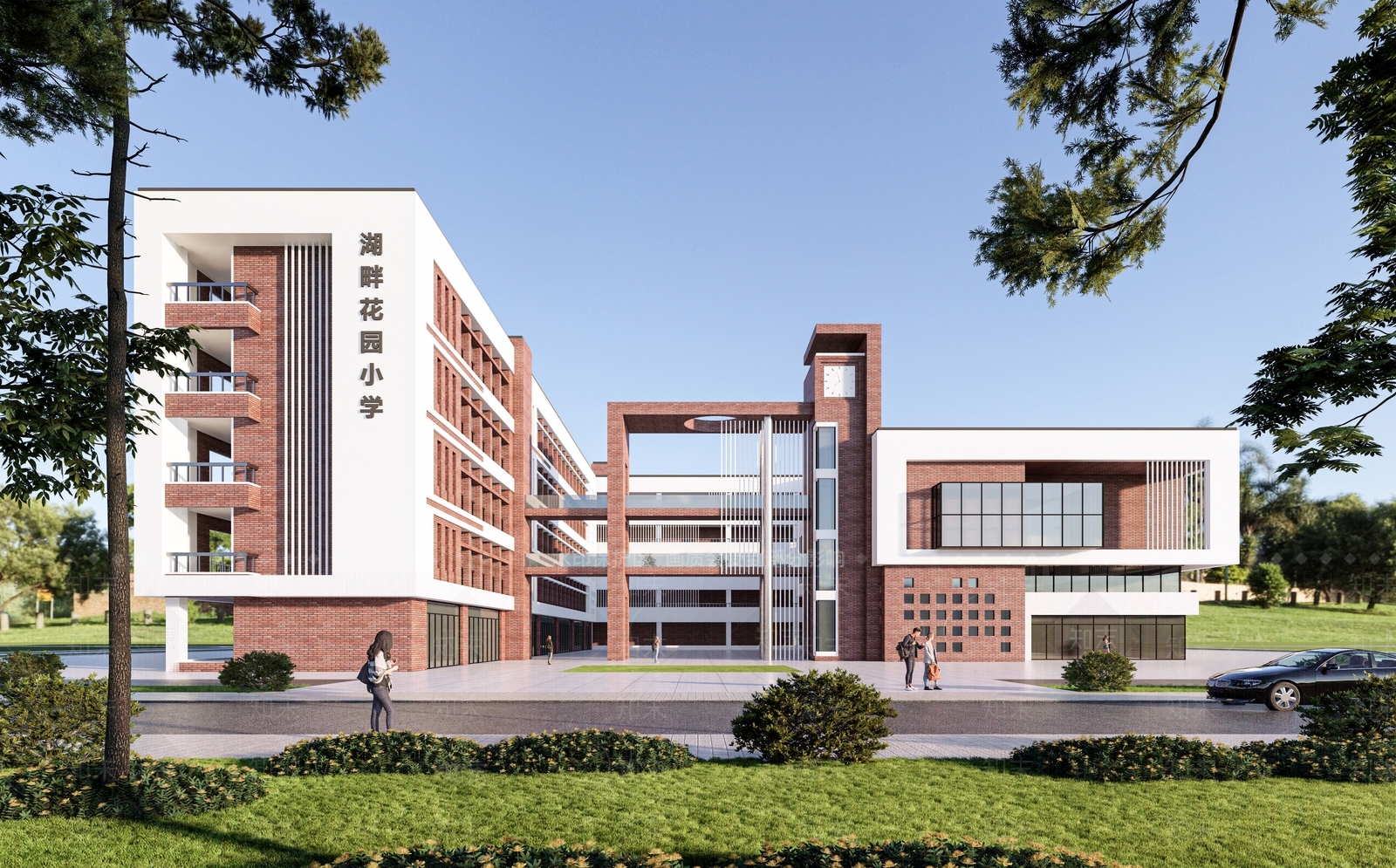 现代学校建筑SU模型精品下载_SketchUp模型_知末网