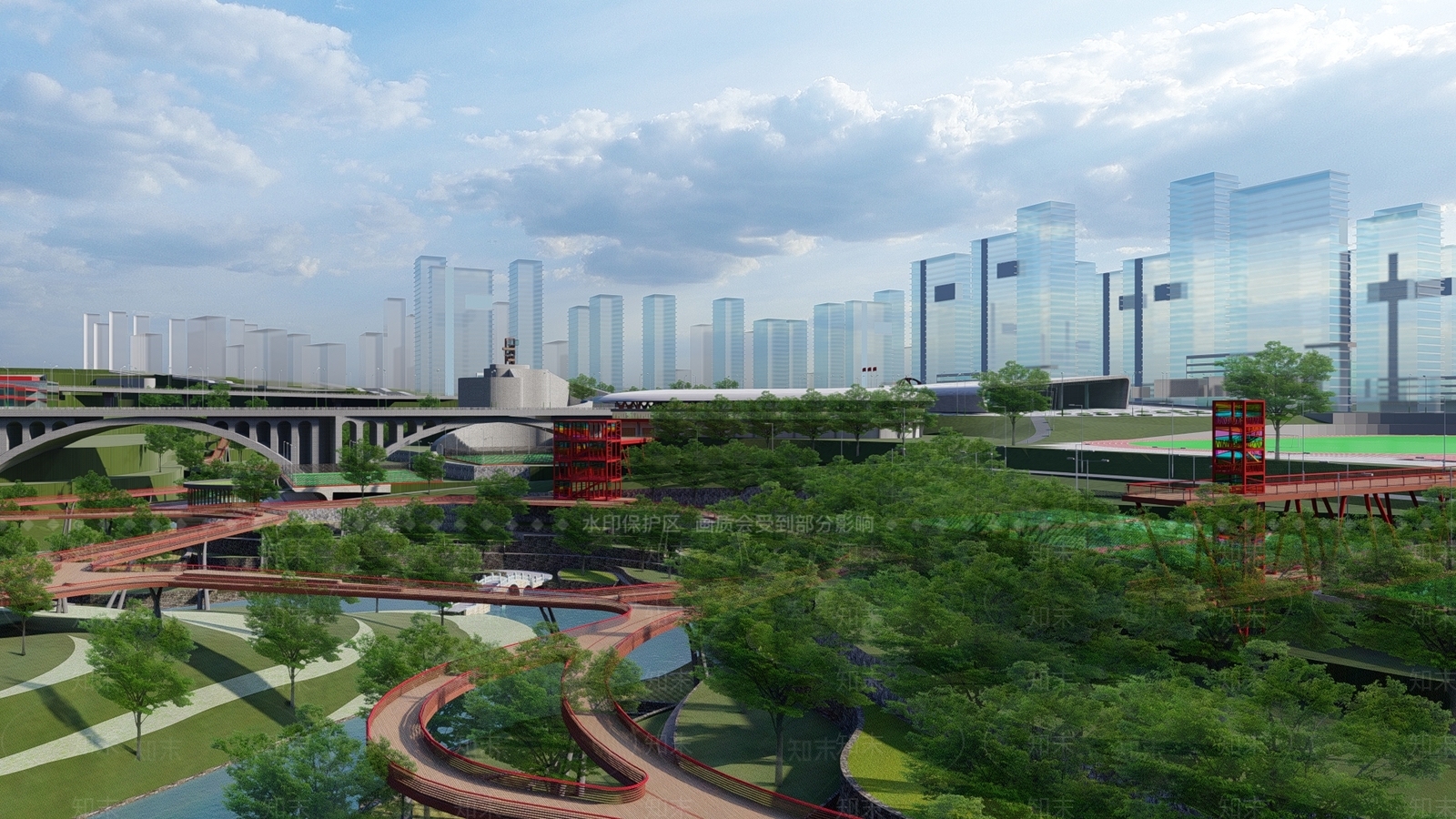 现代体育公园SU模型下载【ID:1177314366】
