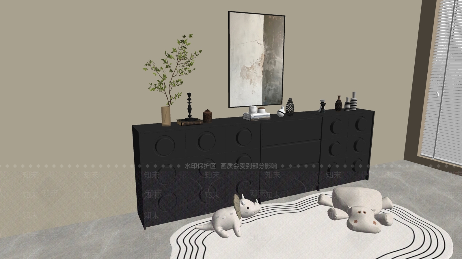 现代轻奢斗柜SU模型下载【ID:1177315394】