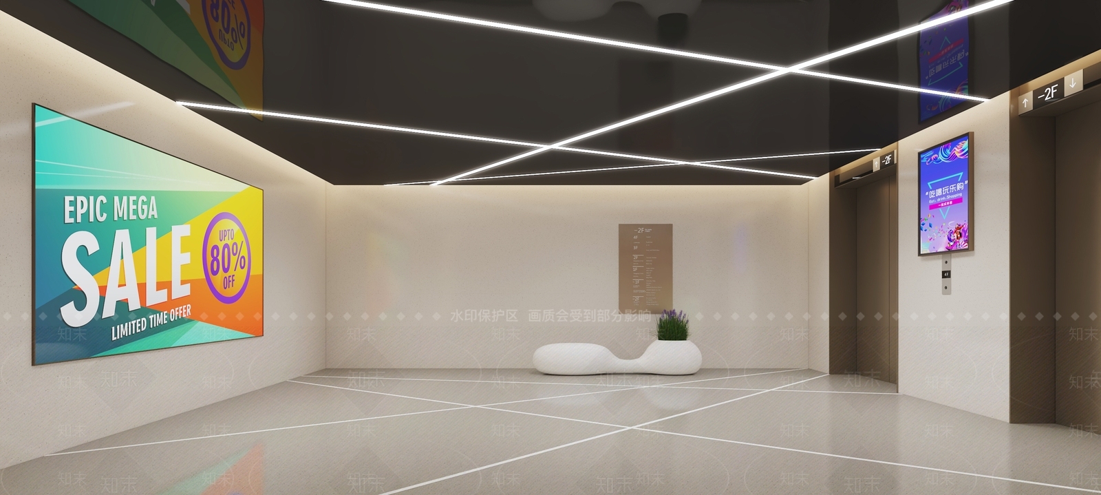 现代电梯间3D模型下载【ID:1177318280】