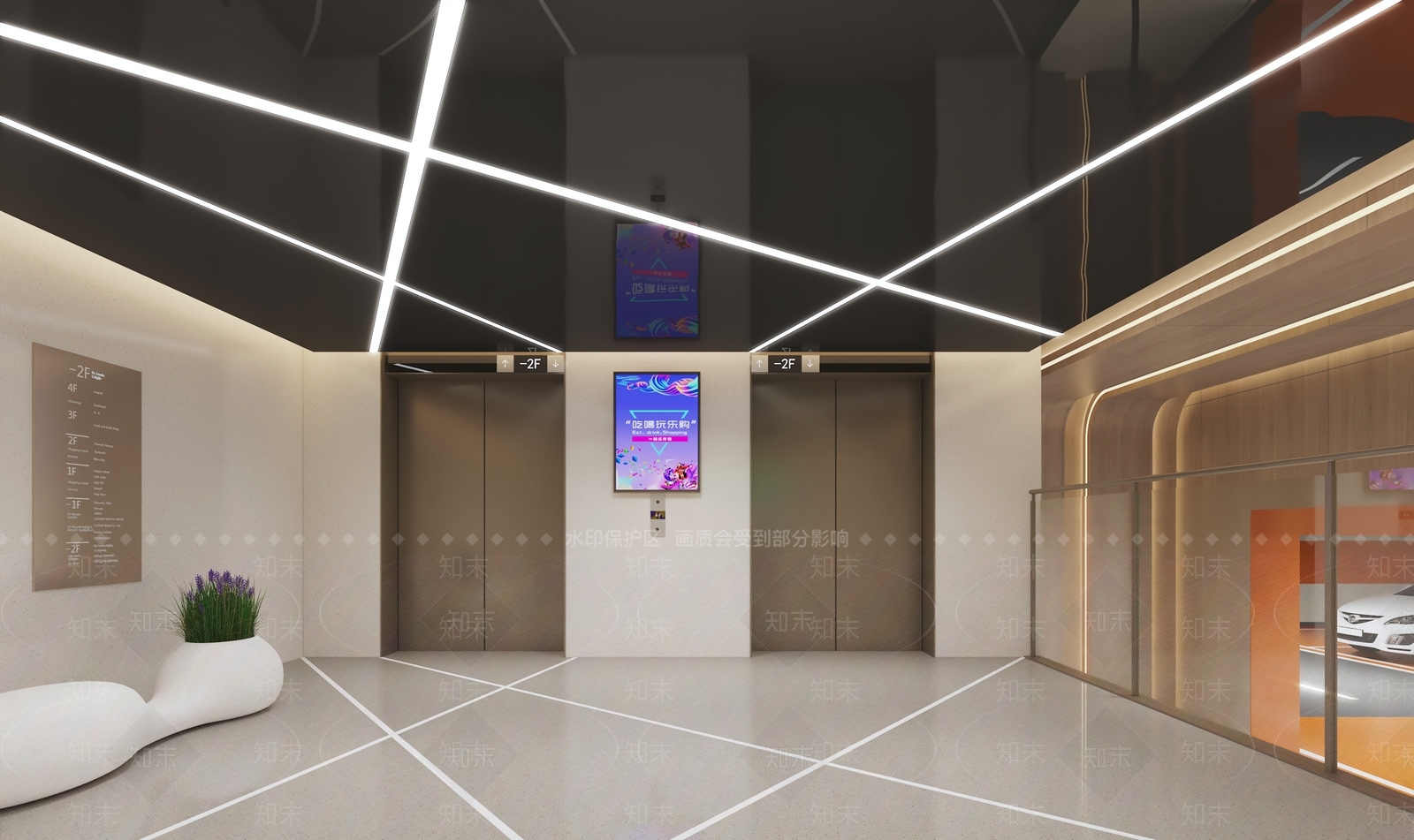 现代电梯间3D模型下载【ID:1177318280】