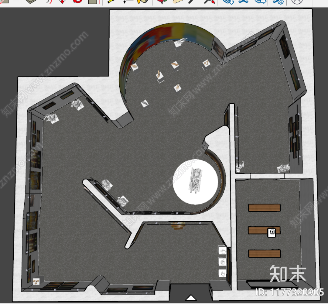 现代其他展厅SU模型下载【ID:1177320905】