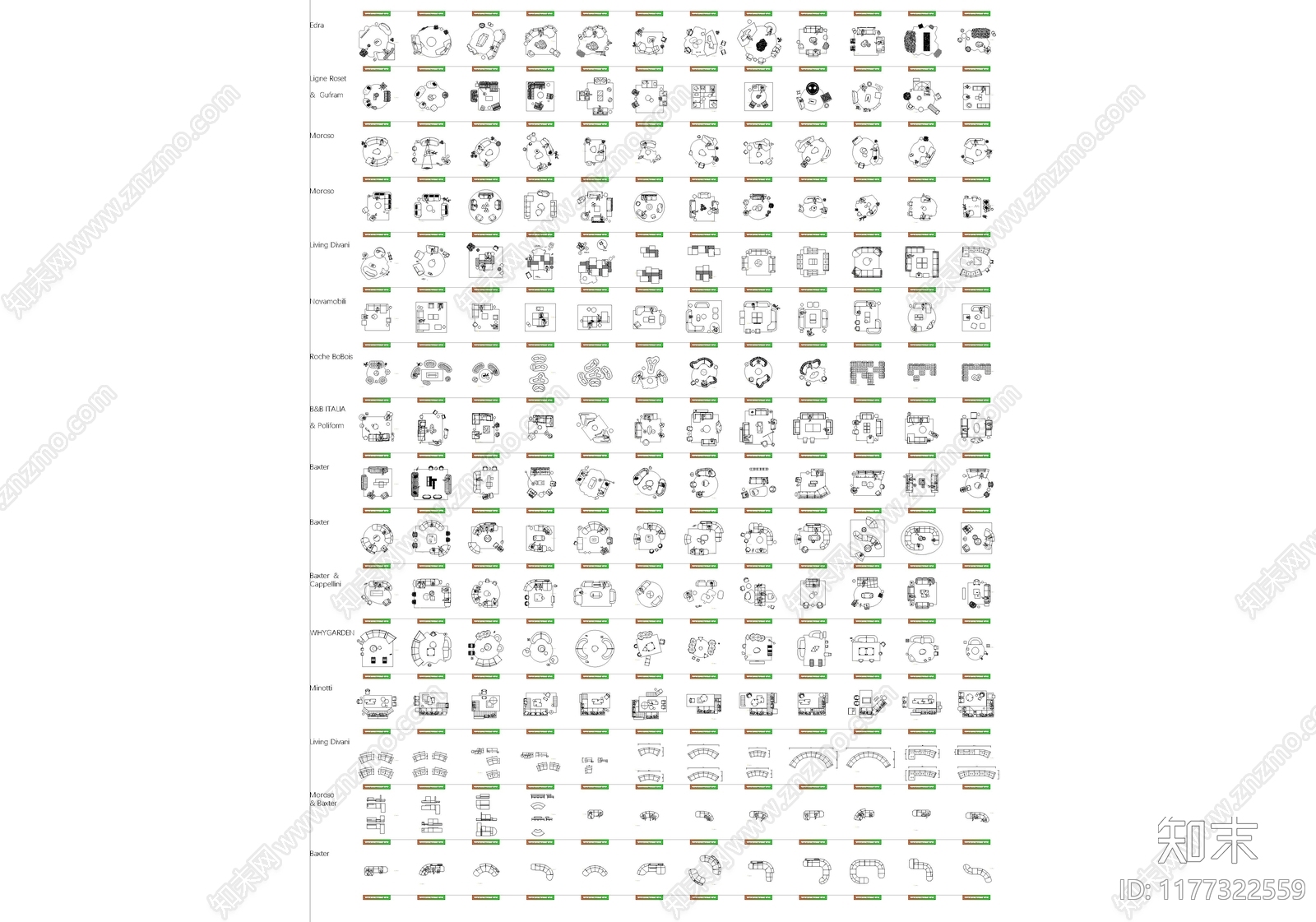 现代新中式综合家具图库施工图下载【ID:1177322559】