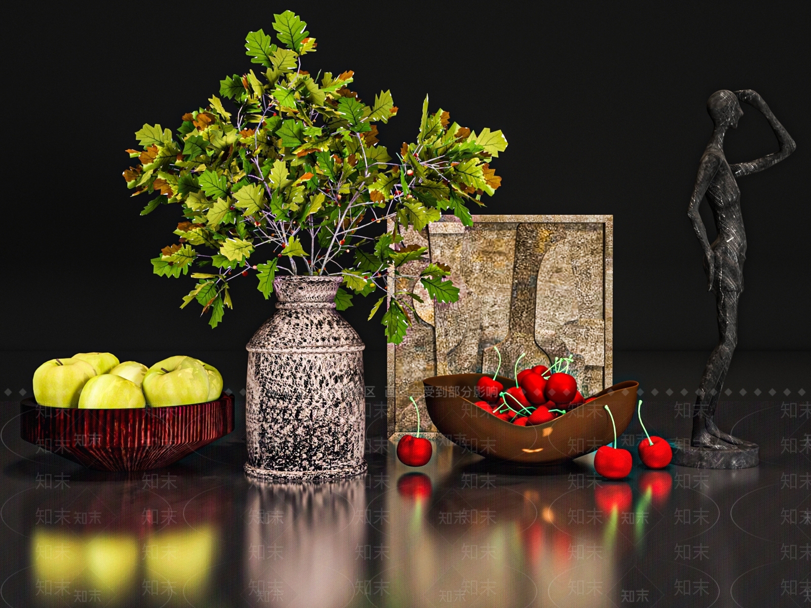 现代摆件组合3D模型下载【ID:1177326599】