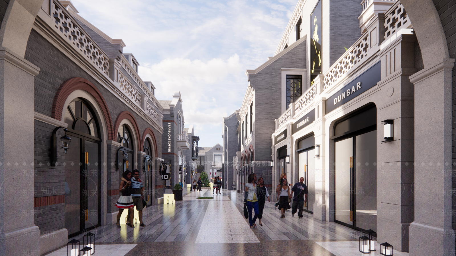 欧式商业街SU模型下载【ID:1177326674】