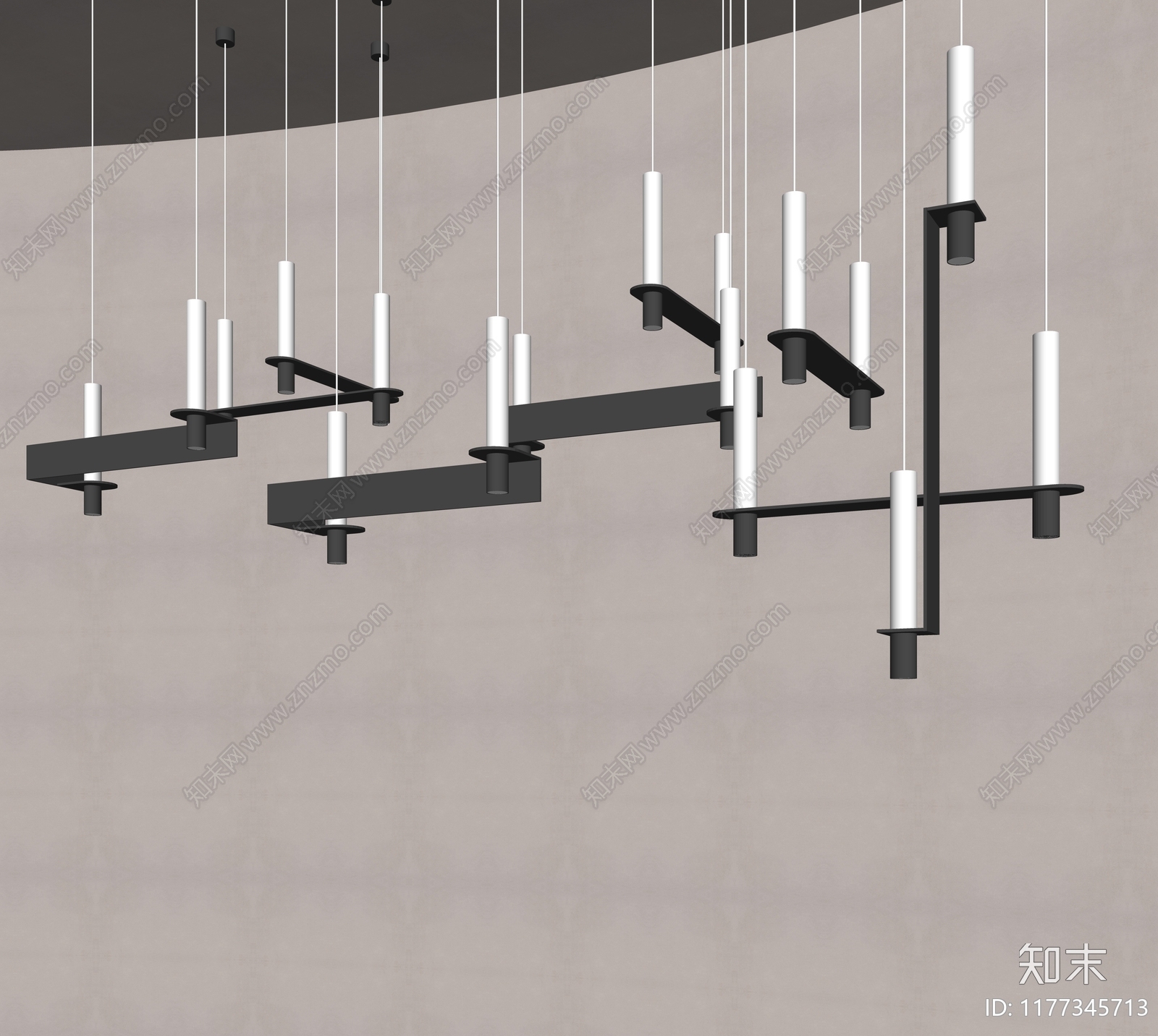 现代轻奢吊灯SU模型下载【ID:1177345713】