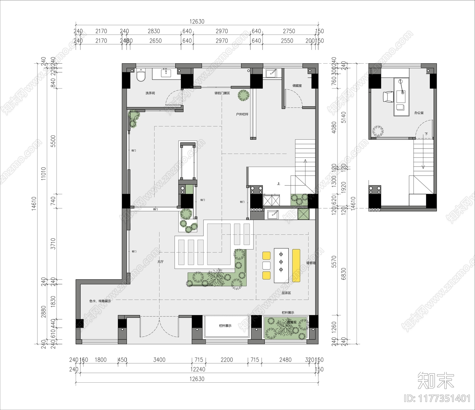 新中式中式其他商业空间施工图下载【ID:1177351401】