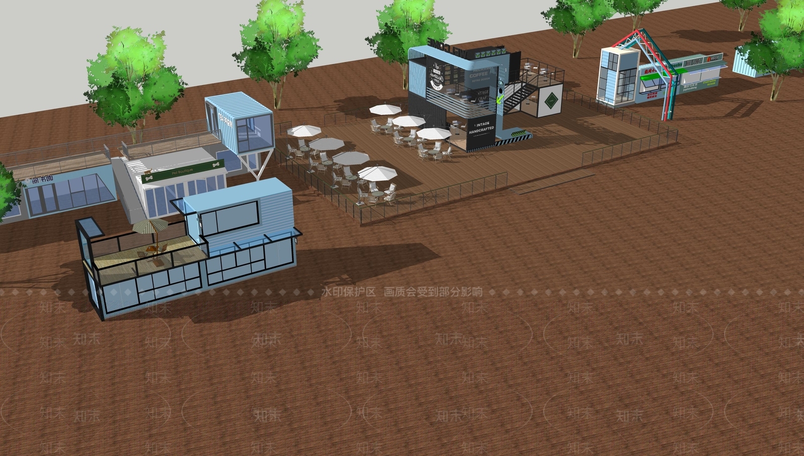 现代商场建筑SU模型下载【ID:1177352484】