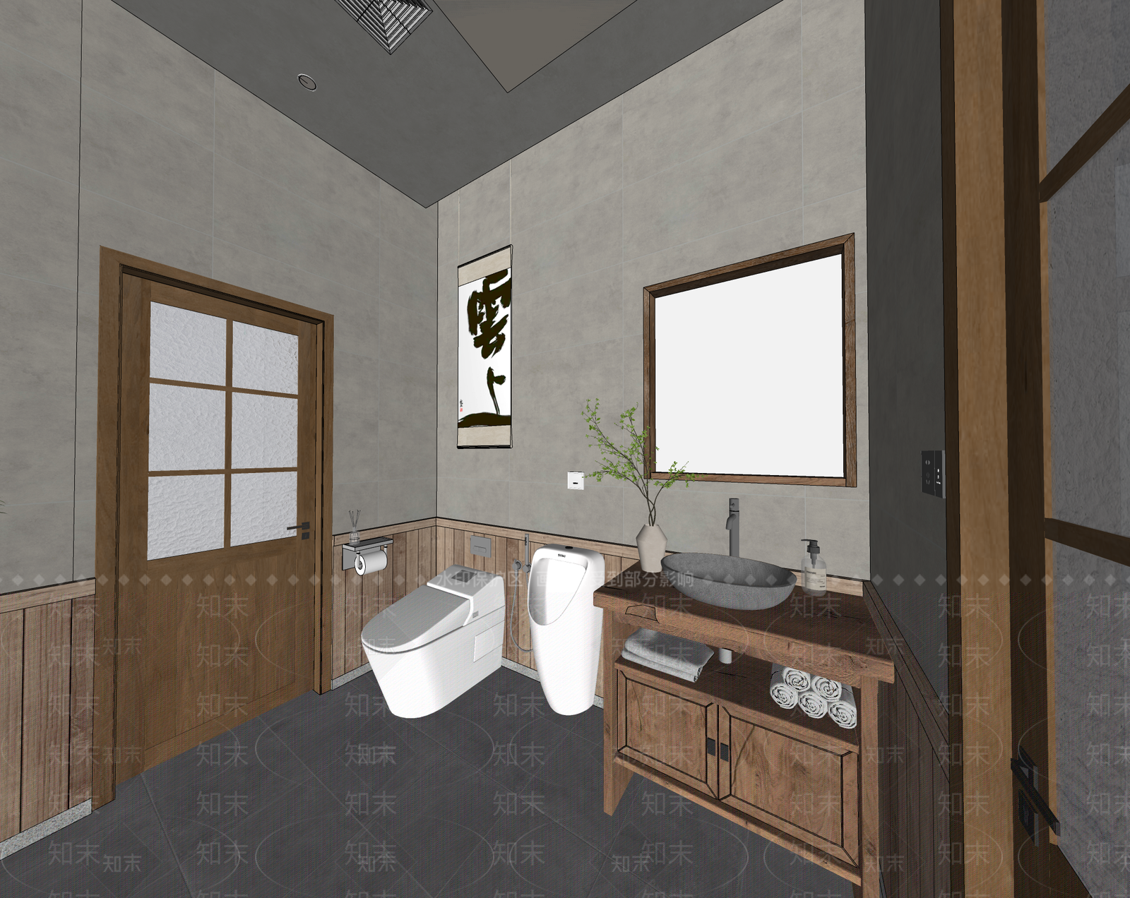 侘寂原木其他民宿SU模型下载【ID:1177360188】