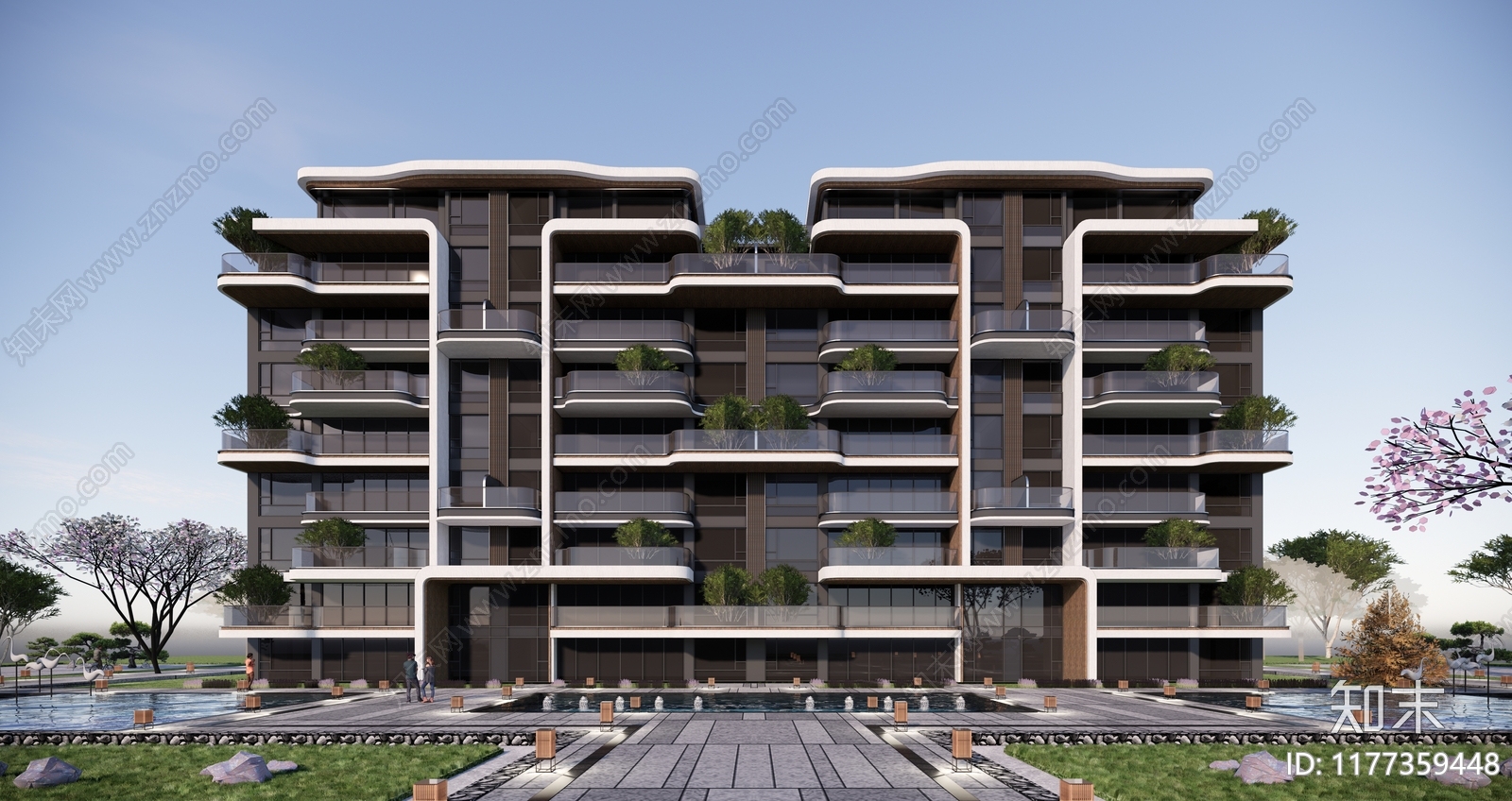 现代多层住宅SU模型下载【ID:1177359448】