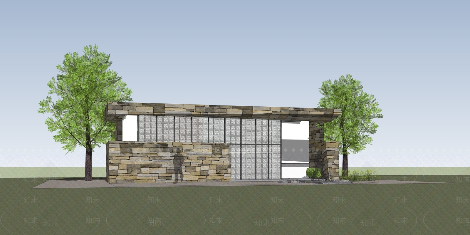 现代小公建SU模型下载【ID:1177363854】