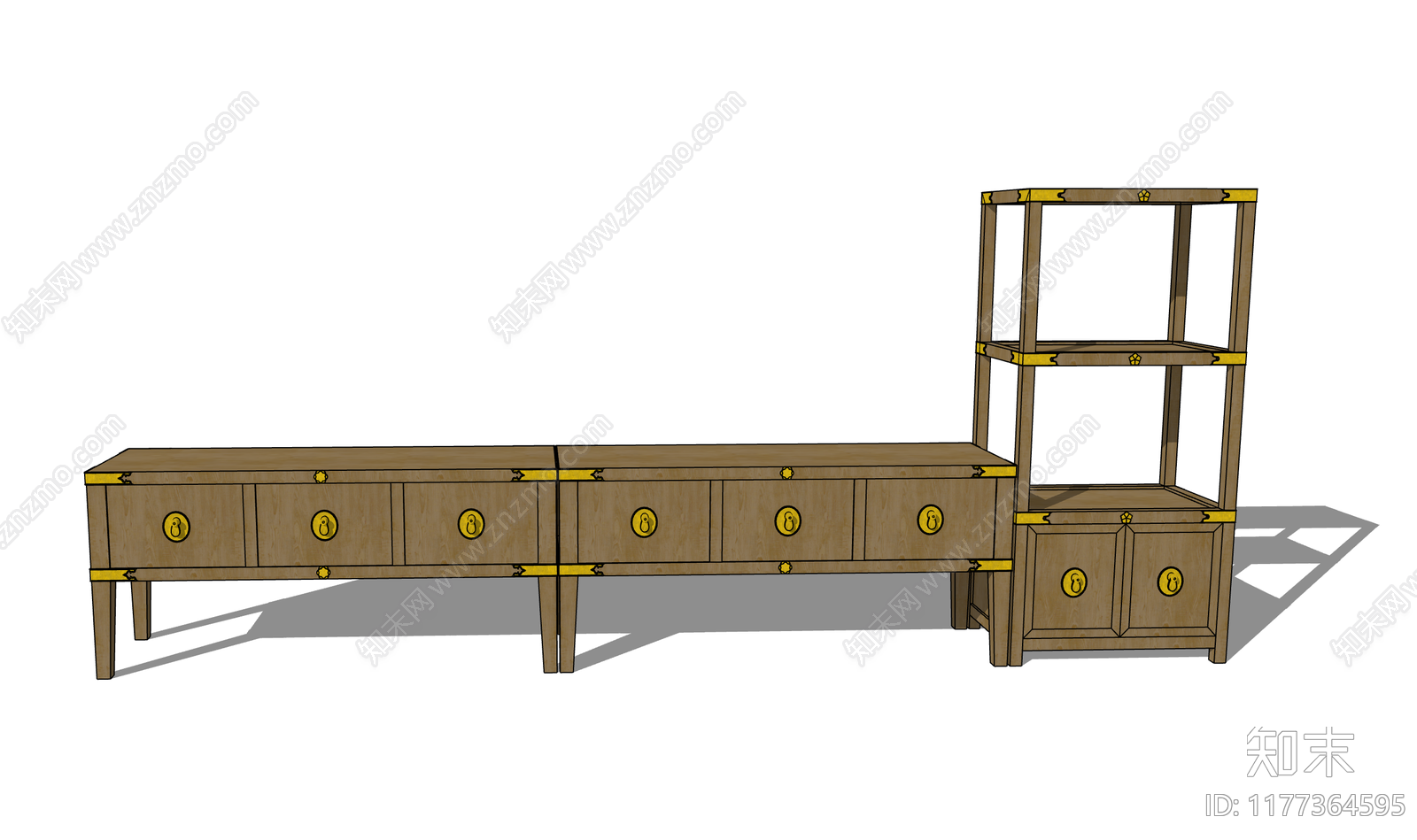 中式储物柜SU模型下载【ID:1177364595】